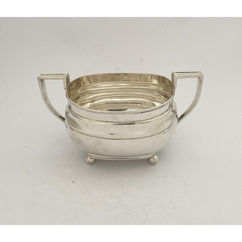 135 - A GEORGE VI SILVER SUGAR BOWL AND MILK JUG, both by EJE Sheffield, c.1941. Of matching design, raise... 