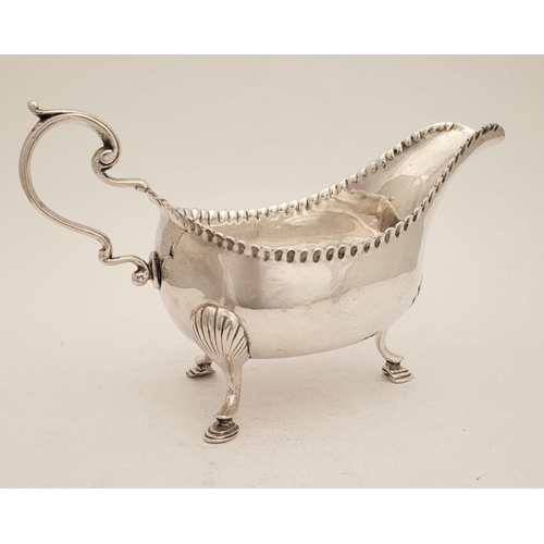 15 - A VERY FINE & RARE GEORGE III IRISH – CORK – SILVER SAUCE BOAT, the large sauce boat has a beautiful... 