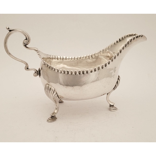 15 - A VERY FINE & RARE GEORGE III IRISH – CORK – SILVER SAUCE BOAT, the large sauce boat has a beautiful... 