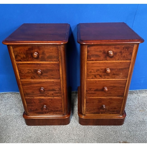 166 - A GOOD PAIR OF VICTORIAN MAHOGANY FOUR DRAWER CHEST/SIDE LOCKERS, the four drawers with dovetail joi... 