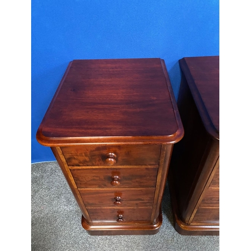 166 - A GOOD PAIR OF VICTORIAN MAHOGANY FOUR DRAWER CHEST/SIDE LOCKERS, the four drawers with dovetail joi... 