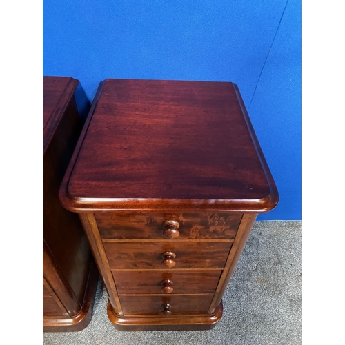 166 - A GOOD PAIR OF VICTORIAN MAHOGANY FOUR DRAWER CHEST/SIDE LOCKERS, the four drawers with dovetail joi... 