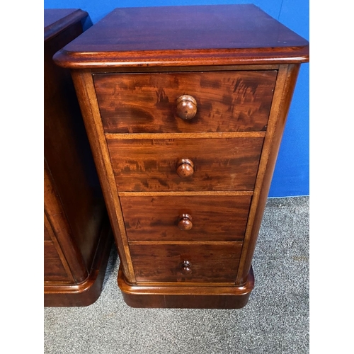 166 - A GOOD PAIR OF VICTORIAN MAHOGANY FOUR DRAWER CHEST/SIDE LOCKERS, the four drawers with dovetail joi... 