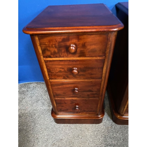 166 - A GOOD PAIR OF VICTORIAN MAHOGANY FOUR DRAWER CHEST/SIDE LOCKERS, the four drawers with dovetail joi... 