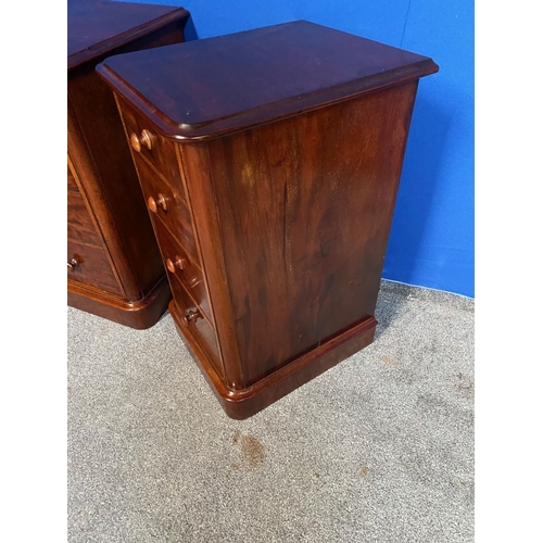 166 - A GOOD PAIR OF VICTORIAN MAHOGANY FOUR DRAWER CHEST/SIDE LOCKERS, the four drawers with dovetail joi... 