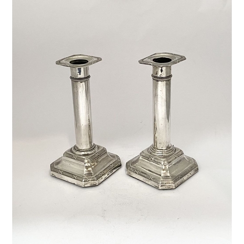 167 - A PAIR OF GEORGE V SILVER CANDLESTICKS, by James Dixon & Sons Ltd, Cornish Place, Sheffield c.1915. ... 