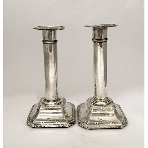 167 - A PAIR OF GEORGE V SILVER CANDLESTICKS, by James Dixon & Sons Ltd, Cornish Place, Sheffield c.1915. ... 