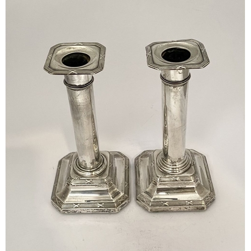 167 - A PAIR OF GEORGE V SILVER CANDLESTICKS, by James Dixon & Sons Ltd, Cornish Place, Sheffield c.1915. ... 