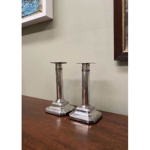 167 - A PAIR OF GEORGE V SILVER CANDLESTICKS, by James Dixon & Sons Ltd, Cornish Place, Sheffield c.1915. ... 