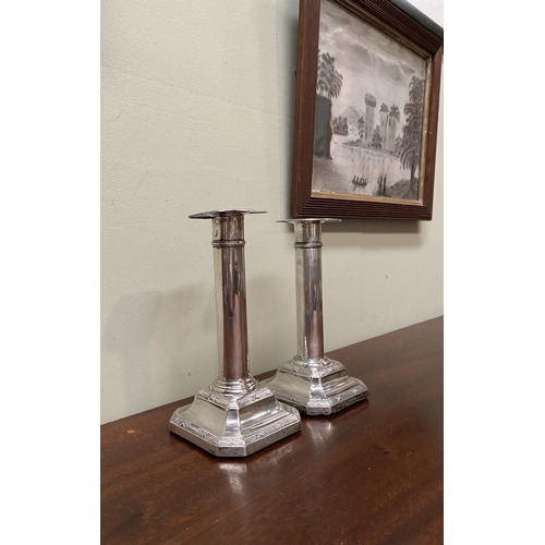 167 - A PAIR OF GEORGE V SILVER CANDLESTICKS, by James Dixon & Sons Ltd, Cornish Place, Sheffield c.1915. ... 