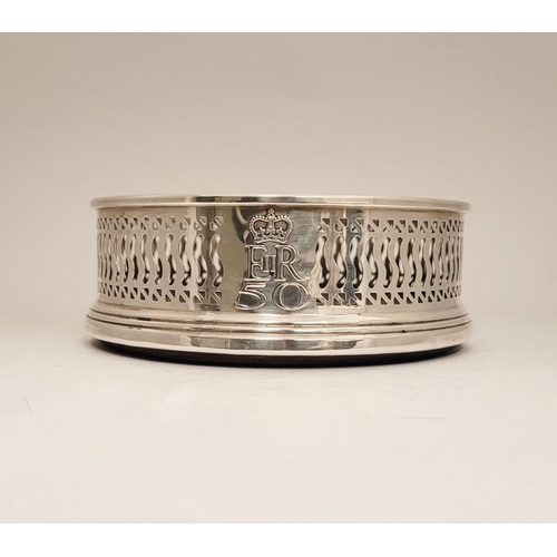 168 - TWO VERY GOOD QUALITY SILVER WINE COASTERS, both with a matching pierced raised gallery surround and... 