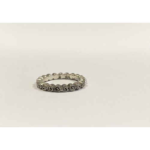 189 - A TRIO OF SILVER RINGS, of different designs, all hallmarked. Sizes: Q/R, Q & Q/R