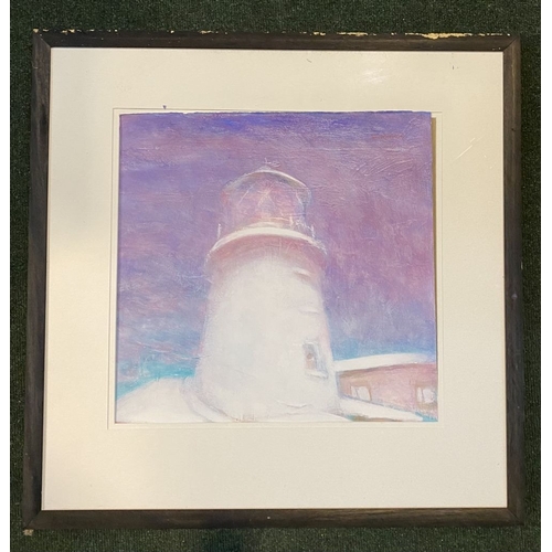 191 - IRISH SCHOOL, 20TH CENTURY, ‘LIGHTHOUSE’, oil on board, unsigned, dimensions: 85.7cm x 85.7cm approx... 