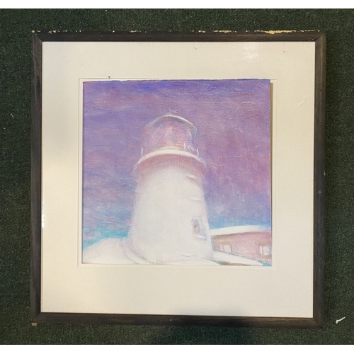 191 - IRISH SCHOOL, 20TH CENTURY, ‘LIGHTHOUSE’, oil on board, unsigned, dimensions: 85.7cm x 85.7cm approx... 