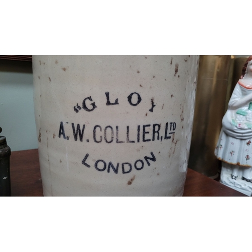 203 - AN COLLECTABLE TWO-TONED STONEWARE JAR, ‘Gloy’ A.W. Collier Ltd, London to the front. In good condit... 