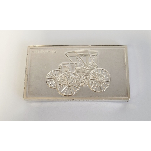 221 - AN 1893 DURYEA SILVER INGOT, issued by Le Médaillier, the French subsidiary of Franklin Mint. LM hal... 