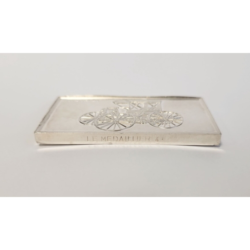 221 - AN 1893 DURYEA SILVER INGOT, issued by Le Médaillier, the French subsidiary of Franklin Mint. LM hal... 