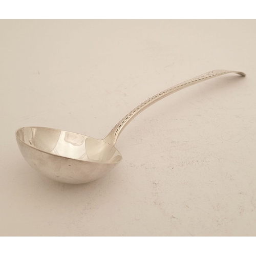 23 - A VERY FINE IRISH – CORK – 18TH CENTURY SILVER LADLE, circa 1785, nicely shaped bowl with a long-poi... 