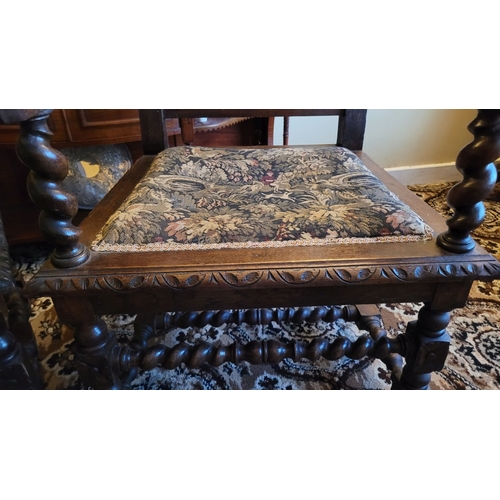 230 - AN EXCEPTIONAL PAIR OF HAND OAK LOUIS XIII STYLE CARVED ARM CHAIRS, circa 1880, with carved leaf & t... 