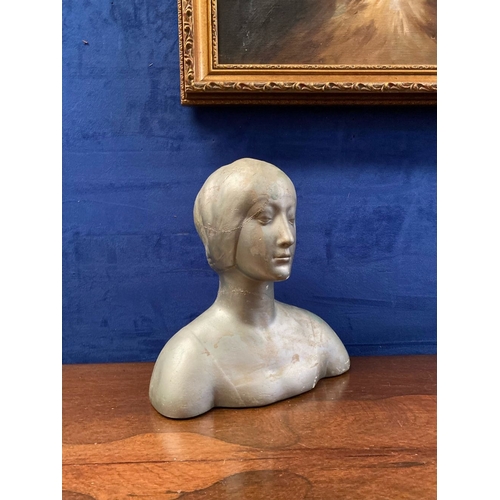 241 - A VINTAGE BOSTON PLASTIC ART CO. SCULPTURE, bust of a female figure. Copy of the original Francesco ... 