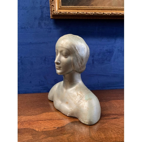 241 - A VINTAGE BOSTON PLASTIC ART CO. SCULPTURE, bust of a female figure. Copy of the original Francesco ... 