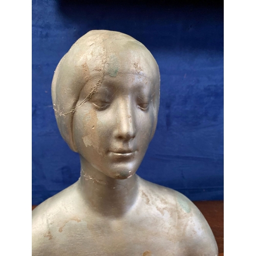 241 - A VINTAGE BOSTON PLASTIC ART CO. SCULPTURE, bust of a female figure. Copy of the original Francesco ... 