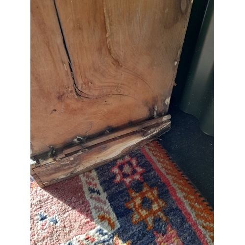 259 - A WELSH MADE ANTIQUE PINE DRESSER, with open shelves to top above base with one drawer over two door... 