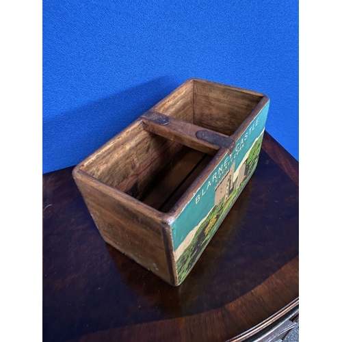 274 - A BLARNEY CASTLE ADVERTISING BOX, with carrying handle to centre, dimensions: 27cm x 14cm x 15.5cm h... 