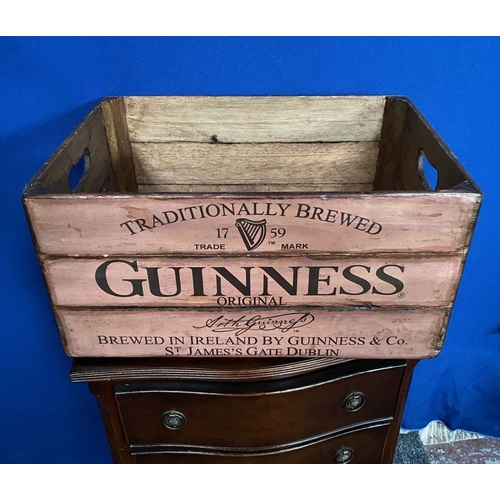 275 - A LARGE GUINNESS ADVERTISING BOX, with cut out handles to sides, dimensions: 50cm x 36cm x 24cm high... 