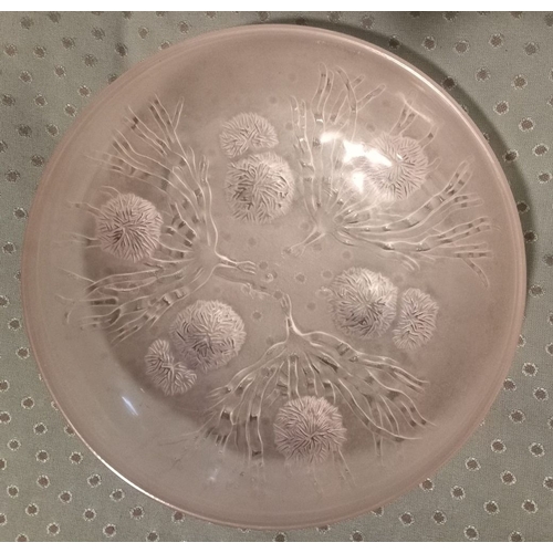 296 - AN ART DECO SABINO GLASS BOWL, in the coral and sea urchin pattern. With slight flaw to centre