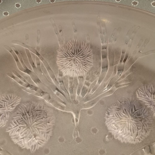 296 - AN ART DECO SABINO GLASS BOWL, in the coral and sea urchin pattern. With slight flaw to centre