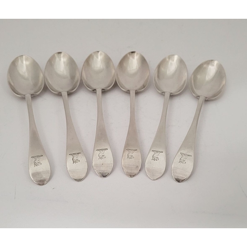 43 - A FINE SET OF SIX EARLY 20TH CENTURY SILVER DINNER SPOONS, Sheffield hallmarked, with a maker’s mark... 