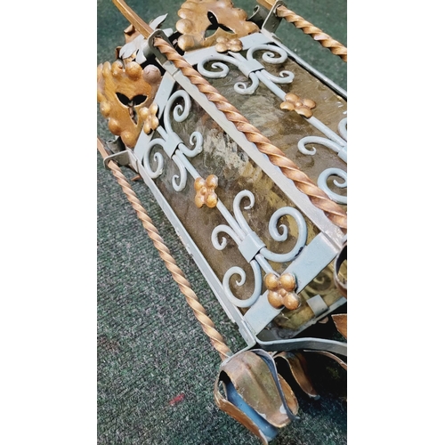 48 - A VERY WELL-MADE LATE 19TH CENTURY / EARLY 20TH CENTURY AMERICAN ARTS AND CRAFTS WROUGHT METAL GOTHI... 