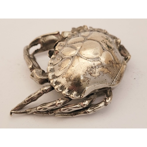 55 - A PAIR OF SILVER-PLATED PAPER WEIGHTS IN THE FORM OF CRABS, fantastic detail to both, very well made... 