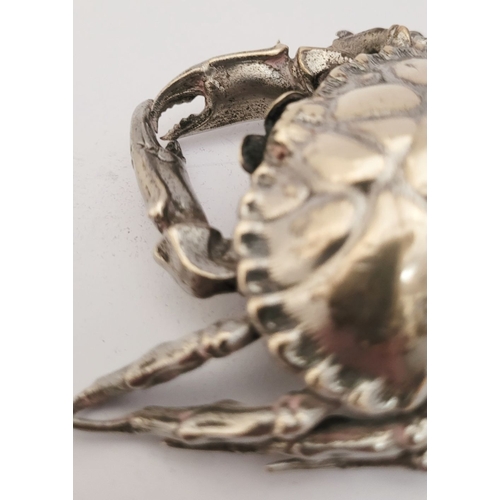 55 - A PAIR OF SILVER-PLATED PAPER WEIGHTS IN THE FORM OF CRABS, fantastic detail to both, very well made... 