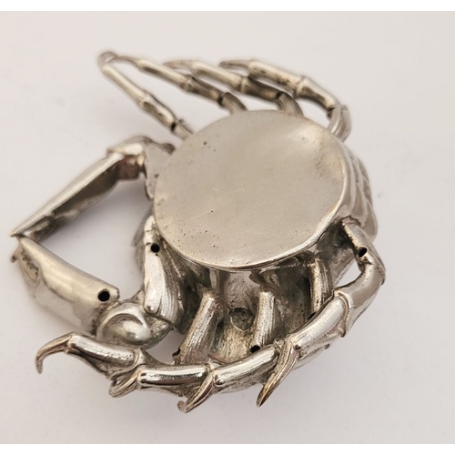 55 - A PAIR OF SILVER-PLATED PAPER WEIGHTS IN THE FORM OF CRABS, fantastic detail to both, very well made... 