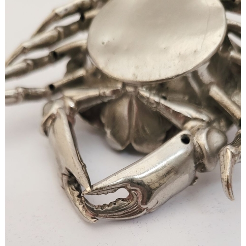 55 - A PAIR OF SILVER-PLATED PAPER WEIGHTS IN THE FORM OF CRABS, fantastic detail to both, very well made... 