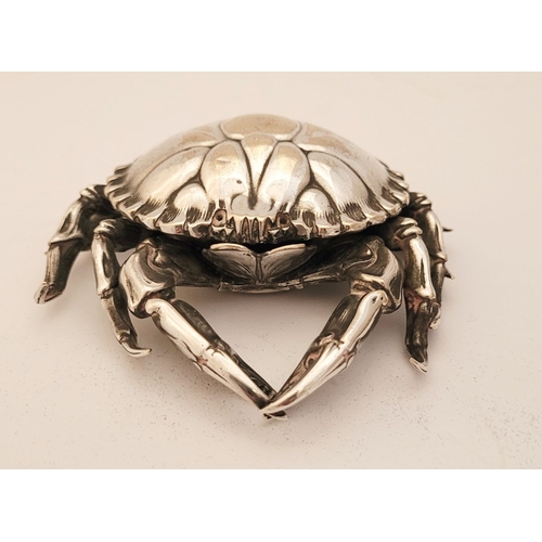 55 - A PAIR OF SILVER-PLATED PAPER WEIGHTS IN THE FORM OF CRABS, fantastic detail to both, very well made... 