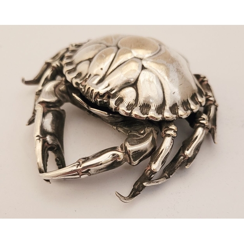 55 - A PAIR OF SILVER-PLATED PAPER WEIGHTS IN THE FORM OF CRABS, fantastic detail to both, very well made... 