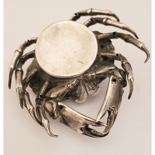 55 - A PAIR OF SILVER-PLATED PAPER WEIGHTS IN THE FORM OF CRABS, fantastic detail to both, very well made... 