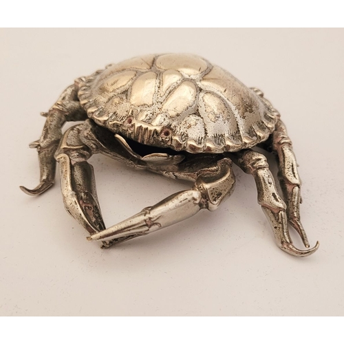 55 - A PAIR OF SILVER-PLATED PAPER WEIGHTS IN THE FORM OF CRABS, fantastic detail to both, very well made... 