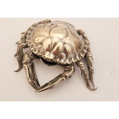 55 - A PAIR OF SILVER-PLATED PAPER WEIGHTS IN THE FORM OF CRABS, fantastic detail to both, very well made... 