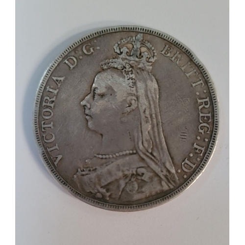 68 - AN 1890 QUEEN VICTORIA SILVER CROWN, dated 1890, obverse: The Jubilee Head portrait of Queen Victori... 