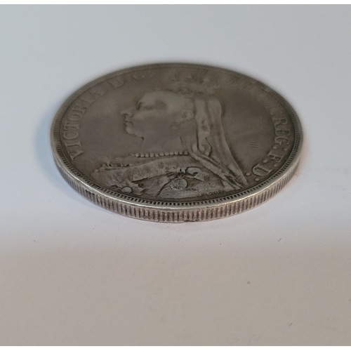 68 - AN 1890 QUEEN VICTORIA SILVER CROWN, dated 1890, obverse: The Jubilee Head portrait of Queen Victori... 