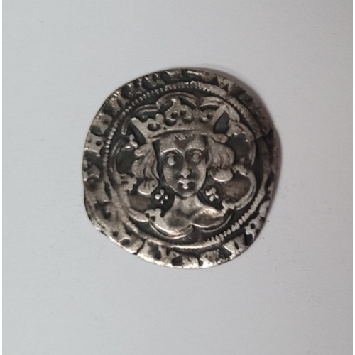 69 - RARE COIN: AN EDWARD III (1327-77) SILVER GROAT, obverse: Crowned facing bus within tressure of nine... 