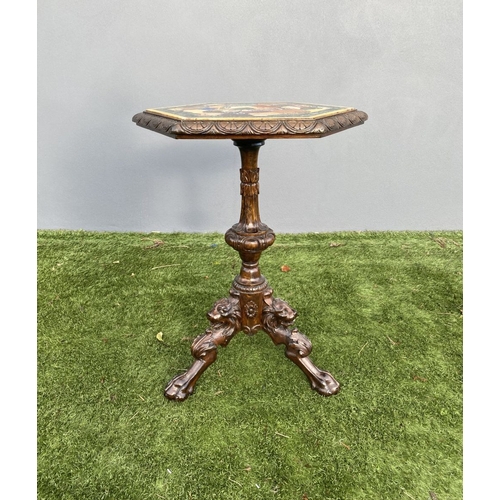 9 - AN EXCEPTIONAL 19TH CENTURY OCCASIONAL SPECIMEN TABLE, the hexagonal top is inset with irregular sha... 