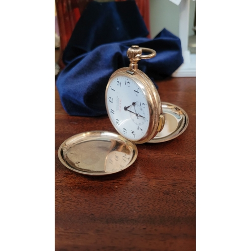 92 - A FINE FRENCH 14CT YELLOW GOLD SJAR CHRONOMÉTRE RÉPÉTITION POCKET WATCH, the dial marked SJAR, insid... 