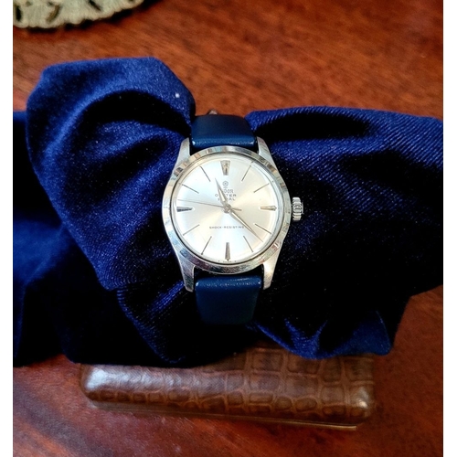 93 - A VINTAGE TUDOR ROYAL WRISTWATCH, WITH ORIGINAL OYSTER CASE BY ROLEX, GENEVA, in working order, with... 