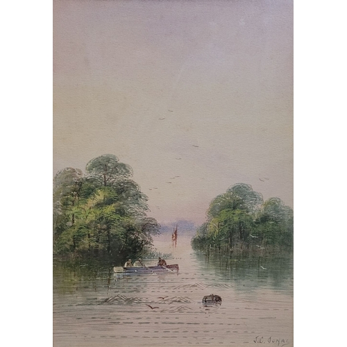 119 - A SET OF THREE FRAMED WATERCOLOURS: JOACHIM CHURT JONAS, (LATE 19TH / EARLY 20TH CENTURY), (i) BOATS... 