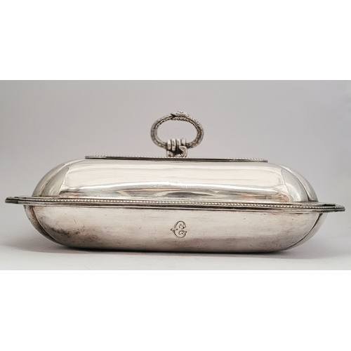 12 - AN EXCEPTIONAL PAIR OF GEORGE III IRISH SILVER ENTRÉE DISHES, the dish and lids with a scallop shape... 